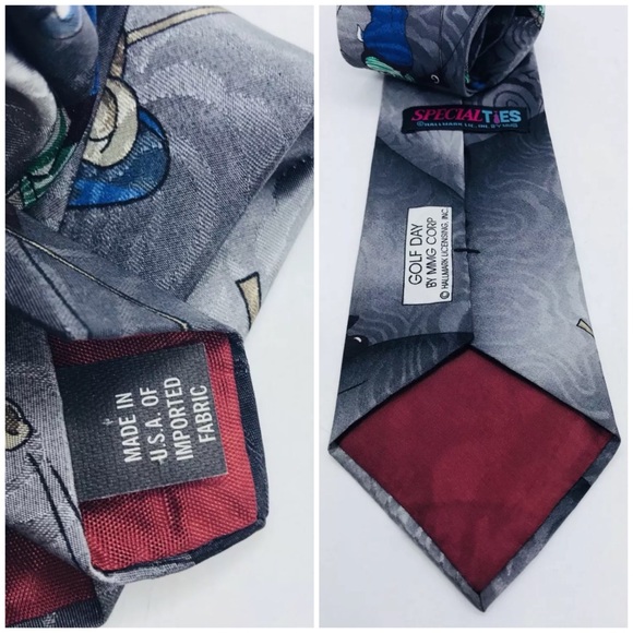 🚩Hallmark Golf Day Mens Tie  3.5x"56" USA - Picture 2 of 4
